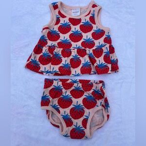 Hanna Andersson Red and Blue Strawberry Print Set